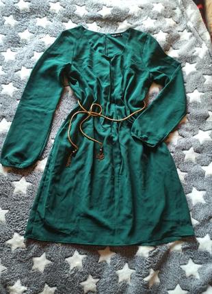 Платье зеленое из шифона4 фото
