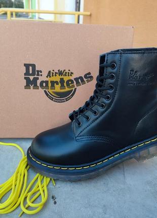 Ботинки мужские зимние dr. martens 1460 winter black кожаные черные