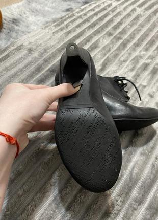 Черевики на каблуку,  чёрные ботинки туфли8 фото