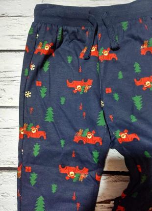 Теплі дитячі спортивні новорічні штани утеплені джогери з начосом на флісі на хлопчика3 фото