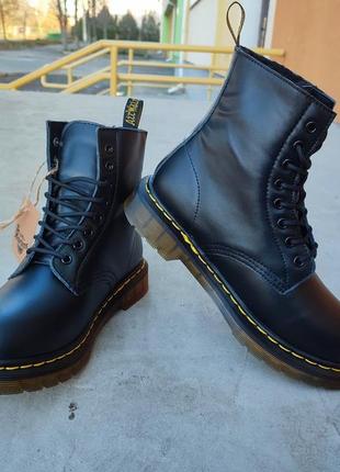 Ботинки мужские зимние dr. martens 1460 winter black кожаные черные10 фото