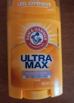 Твердий дезодорантarm & hammer ultra max antiperspirant & doodorant powder fresh