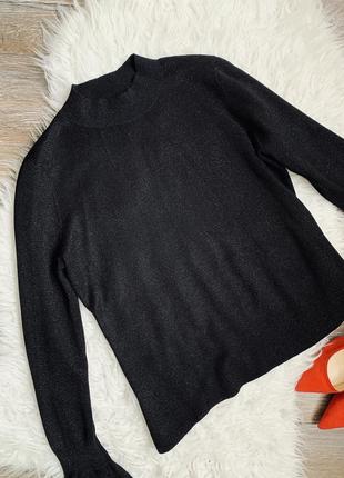 Гольф свитер кофта h&amp;m люрекс черный 34 размер3 фото