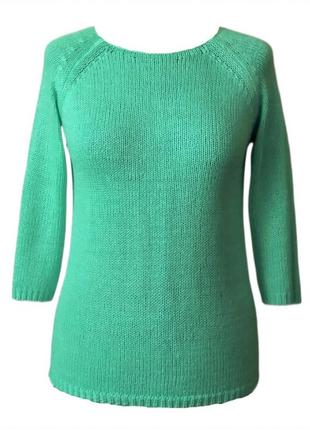 Пуловер вязаный трикотажный свитер кофточка мятного цвета