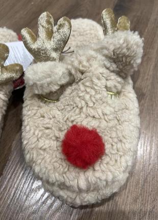 Домашняя зимняя обувь новогодние тапочки