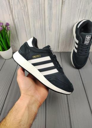 Кросівки жіночі осінь — зима adidas iniki thermo gray white6 фото