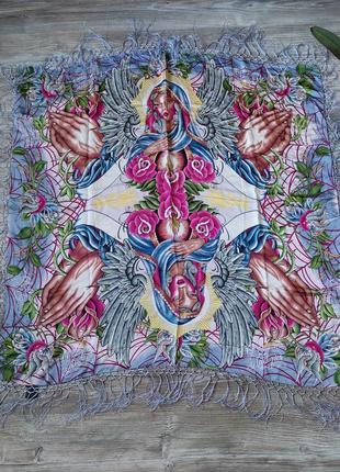 Шелковый платок с бахромой christian audigier mary fringe silk scarf salvatore