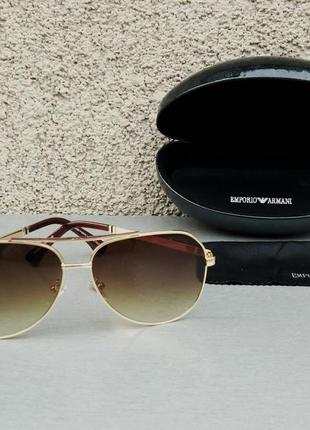 Emporio armani окуляри краплі чоловічі сонцезахисні коричневі1 фото