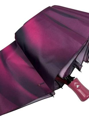 Женский зонт полуавтомат с абстрактным принтом на 8 спиц от toprain, розовая ручка, 02055-66 фото