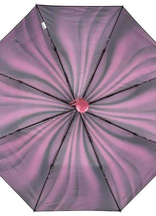 Жіноча парасоля напівавтомат з абстрактним принтом на 8 спиць від toprain, рожева ручка, 02055-64 фото