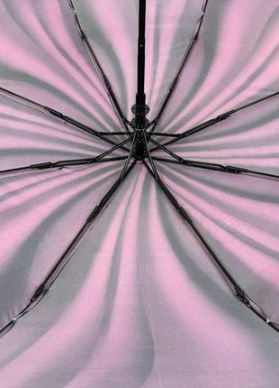 Жіноча парасоля напівавтомат з абстрактним принтом на 8 спиць від toprain, рожева ручка, 02055-67 фото