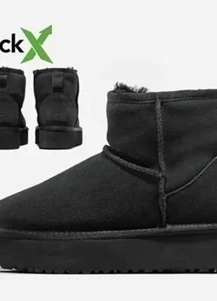 Угги женские зимние замшевые на платформе ugg classic mini platform