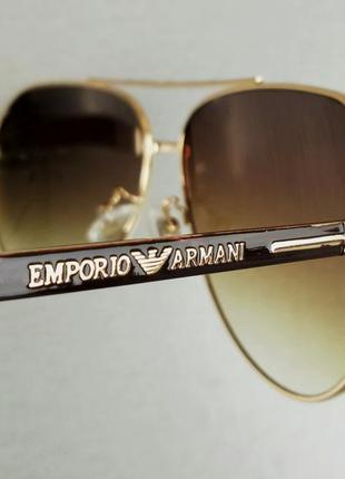 Emporio armani окуляри краплі чоловічі сонцезахисні коричневі8 фото