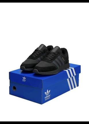 Adidas originals iniki  fleece termo all black grey stripes