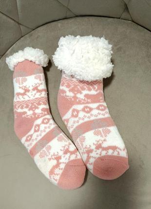 Шкарпетки шкарпеточки носки дитячі носочки тедди тедді хатні тапочки на хутрі хутро хутряні овчині
