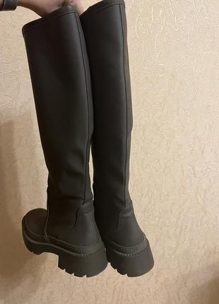 Zara rubber boots khaki / zara сапоги резиновые цвет хаки4 фото