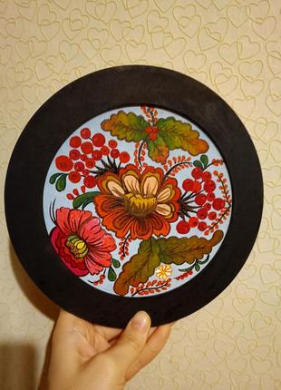 Картина с цветами петриковская роспись тарелки панно декор1 фото