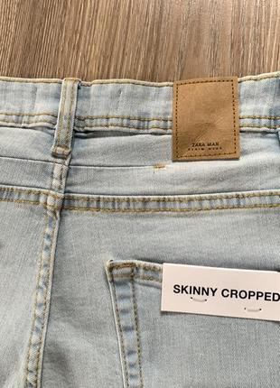 Мужские стрейчевые зауженые джинсы zara skinny cropped6 фото