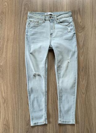 Мужские стрейчевые зауженые джинсы zara skinny cropped2 фото
