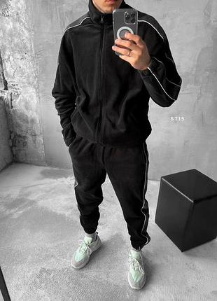Спортивний костюм утеплений оверсайз чорний