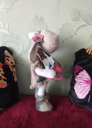 Кашемірова іграшка лялька овечка в одязі, handmade4 фото