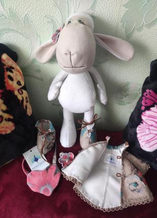 Кашемірова іграшка лялька овечка в одязі, handmade10 фото
