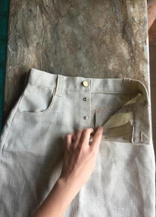 Льняная короткая юбка