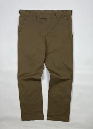 Оригінальні чоловічі штани prada cotton regular fit brown chino pants2 фото