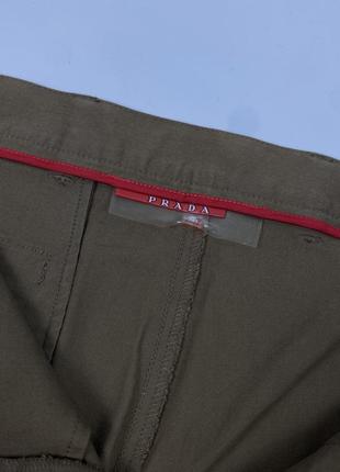 Оригінальні чоловічі штани prada cotton regular fit brown chino pants7 фото