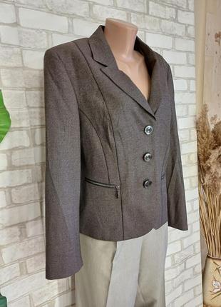 Фирменный gerry weber стильный пиджак/жакет в темно коричневом цвете, размер с-м3 фото