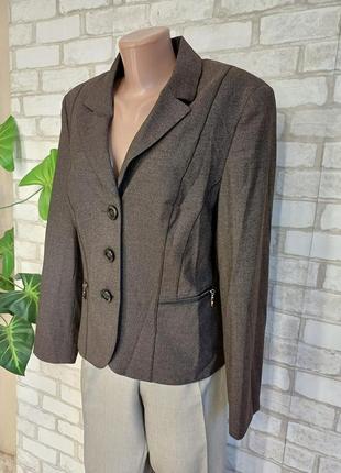 Фирменный gerry weber стильный пиджак/жакет в темно коричневом цвете, размер с-м4 фото