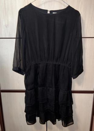 Платье h&amp;m с полупрозрачными рукавами на резинке на талии