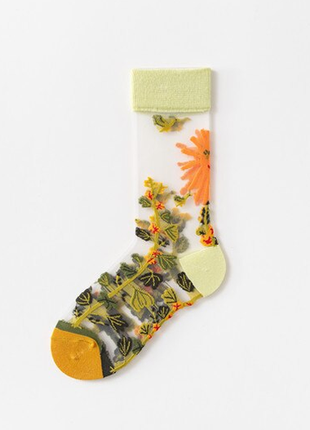 Нові прозорі шкарпетки з вишивкою10 фото