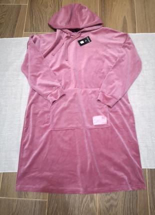 Рожева велюрова домашня сукня esmara, l, xl6 фото