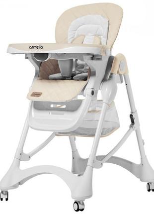 Дитячий стільчик для годування carrello caramel crl-9501/3 cream beige