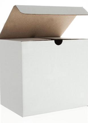 Паковання для кухля картонне з кришкою без вікна (біле)1 фото