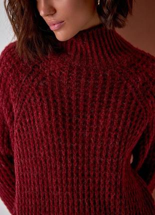 Теплий вовняний светр із горлом із італійської пряжі5 фото