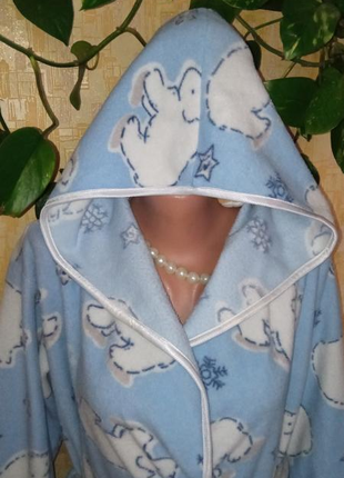 Флисовый халат белый медведь/халатик/домашняя одежда2 фото