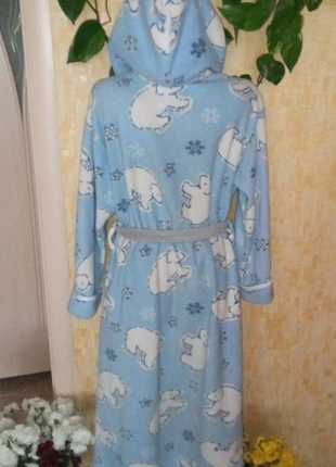 Флисовый халат белый медведь/халатик/домашняя одежда7 фото
