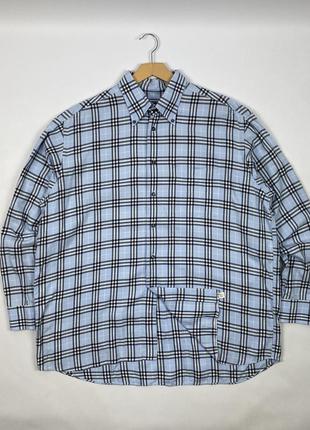 Оригінальна чоловіча сорочка в клітинку burberry london nova check blue shirt