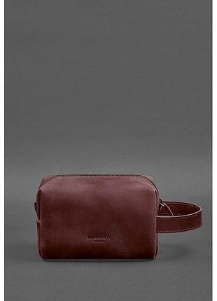 Кожаная косметичка-несессер 5.0 бордовый crazy horse