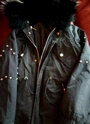 Куртка love зимова розмір l 164 єнот курточка зима зимняя