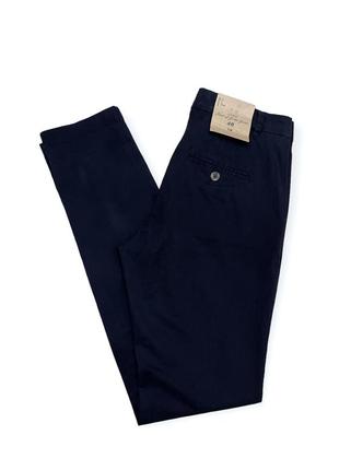 Женские брюки темно-синие хлопковые чиносы h&amp;m 36/s4 фото