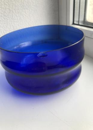 Кобальтовая вазочка ( синее стекло)3 фото