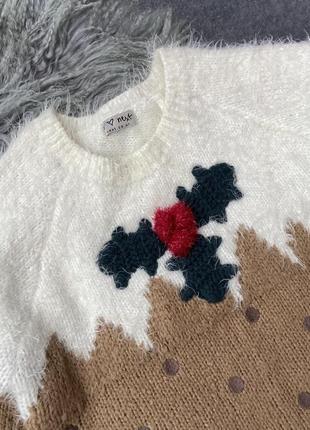 Новорічний светер з блискітками4 фото