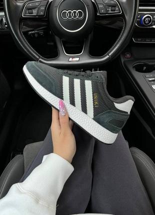 Теплі жіночі замшеві кросівки на флісі в стилі adidas iniki 🆕 кросівки осінь-зима7 фото