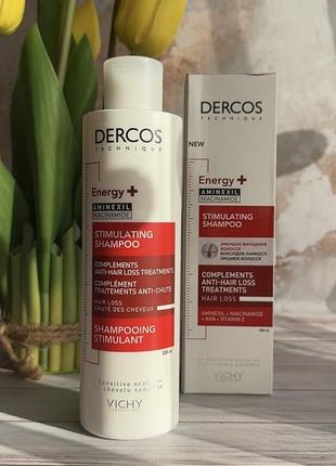 Тонізувальний шампунь для боротьби з випадінням волосся vichy dercos energy+ stimulating shampoo