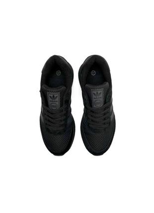 Теплі жіночі замшеві чорні кросівки на флісі в стилі adidas iniki 🆕 кросівки осінь-зима4 фото