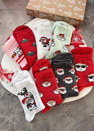 Новогодний набор носков без утеплений &lt;unk&gt; рождественский набор из 8 пар высоких носков3 фото