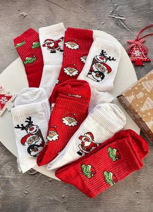 Новорічний набір шкарпеток без утеплень | різдвяний набір з 8 пар високих шкарпеток2 фото